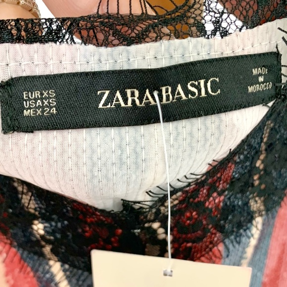 NWT Zara Strappy Striped Sequin & Lace Cami Top - Picture 6 of 16